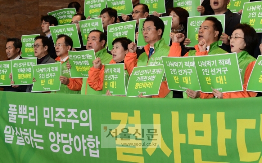 [서울포토] 민주평화당, 기초광역의원 선거구획정 규탄