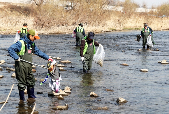 세계 물의 날… 탄천 정화활동