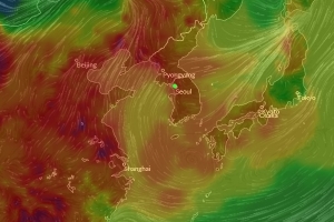 한중일 미세먼지 지도 보니…중국 ‘위험’ 한국 ‘나쁨’ 일본 ‘보통’