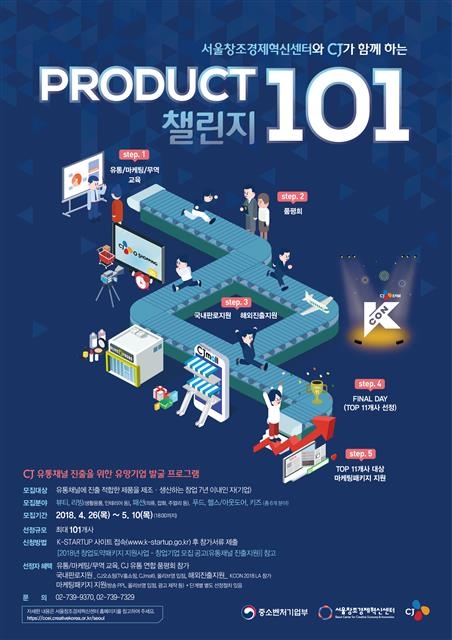 인기 오디션 프로그램 ‘프로듀스 101’의 중소기업판인 ‘프로덕트(Product) 101 챌린지’ 포스터.  CJ그룹 제공