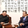 [서울포토] 사전환담 나누는 문재인 대통령과 북한 김정은 위원장