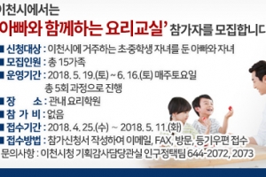 이천시, 아빠와 함께하는 요리교실 참가자 모집