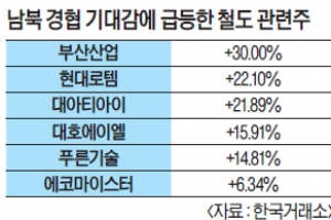 남북 훈풍 탄 철도관련株 강세