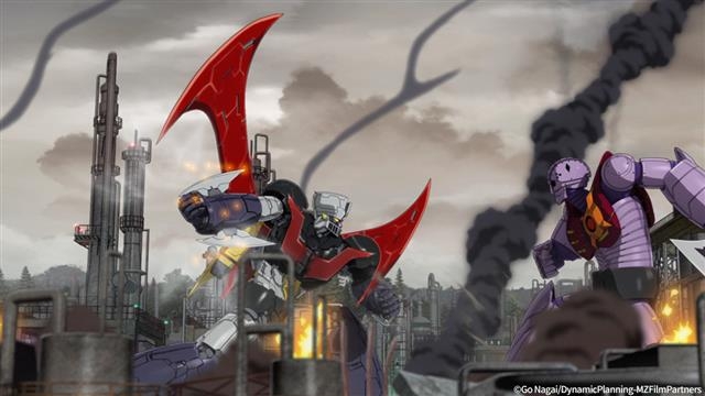 오는 17일 개봉하는 ‘마징가Z 인피니티’는 거대 로봇과의 액션 장면을 손으로 그려 과거 TV시리즈의 아날로그 감성을 살리면서, 대규모 전투 장면에서는 컴퓨터그래픽(CG) 효과로 박진감을 더했다.  우키픽쳐스 제공