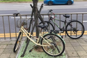 양심도 방치된 지하철 자전거보관소