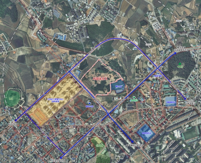 평택 미군기지 인근 뉴스테이 지구 위치도.경기도 제공