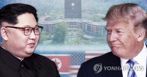 도널드 트럼프 미국 대통령과 김정은 북한 국무위원장 [제작 이태호, 최자윤] 사진합성 * 사진 카펠라 홈페이지 캡처  연합뉴스