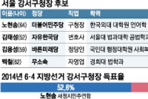 [6·13 판세 분석-서울시 기초단체장] 강서구, 강서 사상 첫 3선 vs 8년 만에 보수 탈환