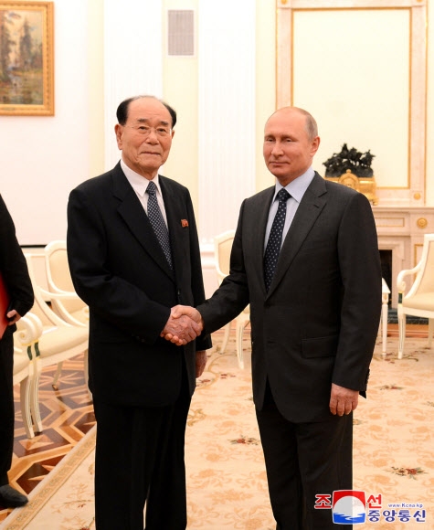 푸틴 러시아 대통령 만난 북한 김영남