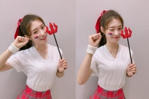 그룹 다이아 정채연, 한국축구 응원 “대한민국vs스웨덴 경기, 파이팅!”