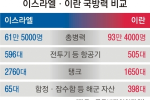 [월드 Zoom in] 첨단 무기 갖춘 이스라엘, 최정예 부대 앞세운 이란…전면전 땐 인명 피해 심각