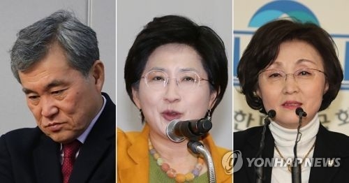 (왼쪽부터) 이상돈, 박주현, 장정숙 의원  연합뉴스