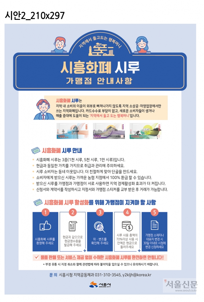 시흥시 지역화폐 ‘시흥화폐 시루’ 가맹점 모집 포스터. 시흥시 제공.