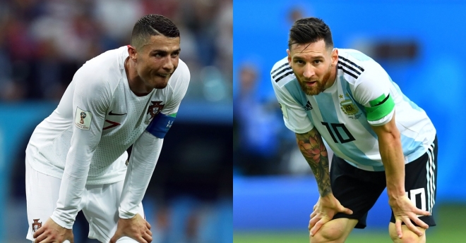2018 러시아 월드컵에서 크리스티나우 호날두(포르투갈)와 리오넬 메시(아르헨티나의)의 슈퍼스타 대결은 각 소속팀의 패배로 끝내 이뤄지지 않았다. EPA·로이터 연합뉴스