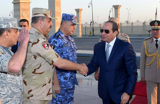 압델 파타 엘시시(맨 오른쪽) 이집트 대통령. 월스트리트저널 캡처