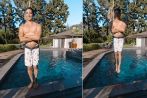 다니엘 헤니, 무더위 날리는 수영장 다이빙...‘탄탄 몸매+귀염 미소=♥’