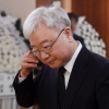[서울포토] ‘노회찬 별세’…빈소 찾은 김석동 전 금융위원장