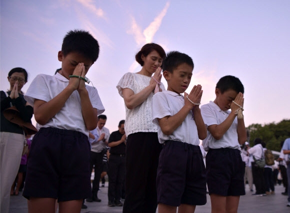 일본 히로시마 원폭희생자 추모