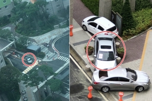 아파트 주차장 입구에 ‘보복주차’…도요타 차주의 ‘인과응보’