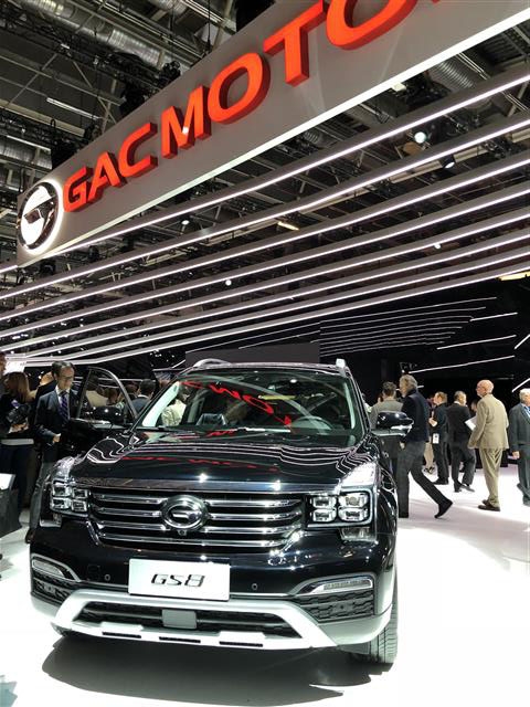 GAC 모터사가 중국 브랜드 중 처음으로 파리모터쇼에 데뷔해 공개한 하이엔드 SUV ‘GS8’. GAC 제공