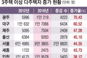 10개 시·도 ‘3주택 이상’ 4년새 41% 급증