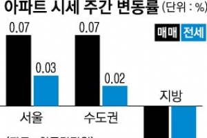 9·13 대책 한달… 서울 집값 상승률 감소