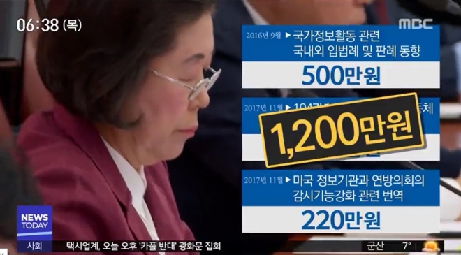 이은재 자유한국당 의원이 국회 연구비를 제3자 명의 계좌로 빼돌렸다는 의혹이 제기됐다. 2018.10.18  MBC 화면 캡처