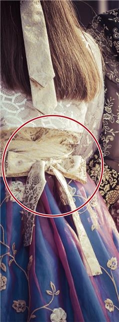 금박 리본, 지나치게 짧은 치마 등 국적불명의 왜곡된 한복.  종로구 제공