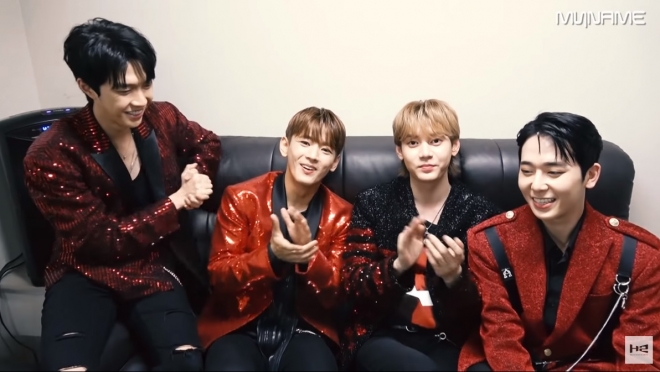 7주년 감사 인사를 전하는 마이네임. 에이치투미디어 공식 유튜브 화면 캡처