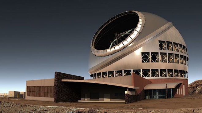 하와이에 건설 예정인 TMT 망원경의 상상도  네이쳐 홈페이지 캡쳐  