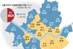 서울 자치구 25곳 중 15곳 사회복지예산 ‘절반’