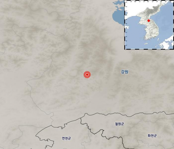 북한 강원도 평강에 규모 2.9 지진…기상청 “자연지진으로 분석”