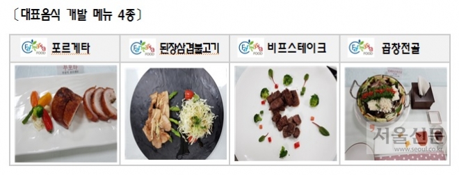 부천의 대표음식으로 개발된 4개종 메뉴. 부천시 제공