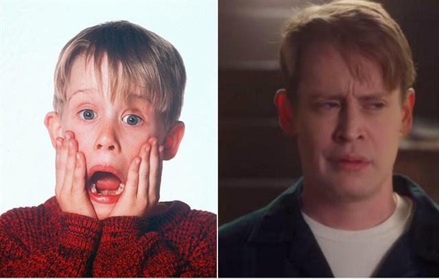 왼쪽은 1990년에 개봉한 영화 ´나홀로 집에´의 한 장면, 오른쪽은 2018년에 공개된 AI 어시스턴트 광고 속 매컬리 컬킨의 모습.  출처 동영상 캡처