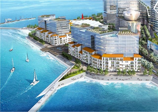 시흥시는 수변 종착지인 시화MTV에 거북섬 해양레저 복합단지와 아쿠아펫랜드·경기해양과학관을 연계해 해양클러스터를 본격 조성한다는 방침이다. 사진은 세계 최대 규모의 인공서핑장을 비롯해 호텔, 마리나 시설, 대관람차 등이 들어설 ‘시화MTV 거북섬 해양레저 복합단지’ 조감도.  시흥시 제공