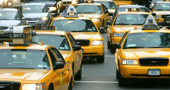 미국 뉴욕의 노란 택시들