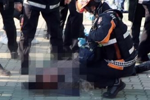 [포토] 국회 앞 택시기사 분신 시도