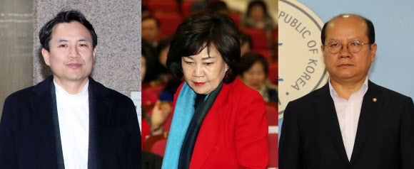 김진태(왼쪽부터), 김순례, 이종명 자유한국당 의원. 연합뉴스