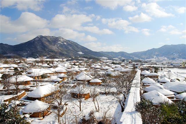 낙안읍성 겨울 전경.