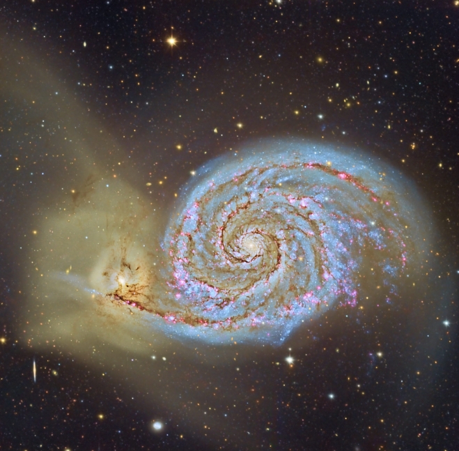 대표적인 충돌 은하인 부자은하, M51의 모습 한국천문연구원 제공