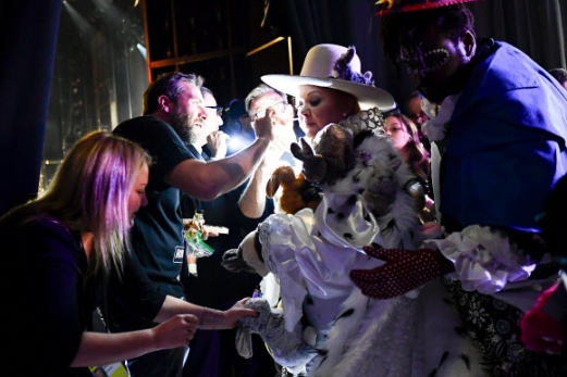 영화배우 멜리사 맥카시가 24일(현지시간) 미국 캘리포니아주 로스앤젤레스 할리우드의 돌비 극장에서 열린 ‘제91회 아카데미 시상식’에 토끼 인형으로 장식된 의상을 입고 등장해 시선을 끌었다.<br>AFP 연합뉴스