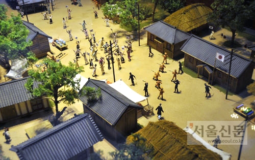 김포의 3·1만세운동 당시 모습을 재현해 놓은 미니어처. 김포시 독립운동기념관 제공