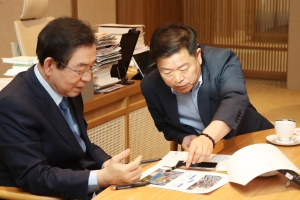 박승원 시장, 박원순 서울시장 만나 서울시립근로청소년복지관 부지 활용방안 논의