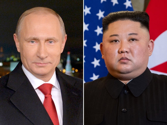 러시아 크렘린궁은 18일 보도문을 통해 김정은 북한 국무위원장이 이번 달 안에 러시아를 방문해 블라디미르 푸틴 러시아 대통령과 정상회담을 갖는다고 공식 발표했다. AFP 자료사진 연합뉴스