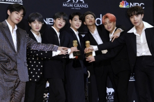 [포토] ‘K팝 새역사’… 방탄소년단, 빌보드 어워즈 2관왕