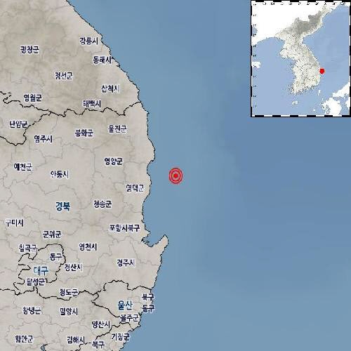 경북 영덕 동북동쪽 해역 규모 2.0 지진