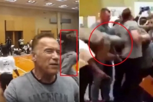 팬들과 셀카 찍던 아놀드 슈워제너거 폭행당해