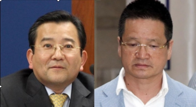 김학의(왼쪽) 전 법무부 차관과 건설업자 윤중천