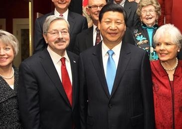 테리 브랜스테드(왼쪽) 주중국 미국 대사와 시진핑 중국 국가주석