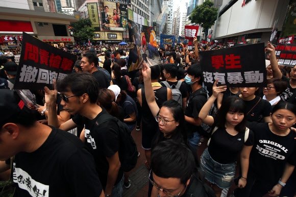 홍콩 송환법 반대 시위. UPI 연합뉴스